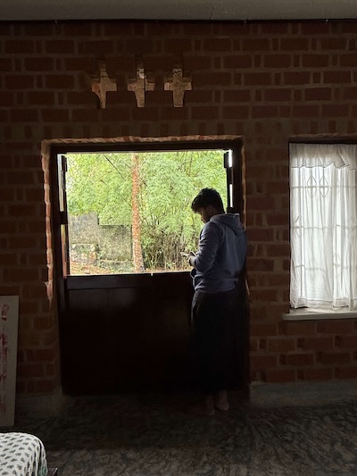 Guest enjoying the indoor dip pool