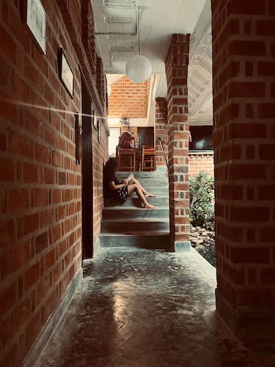 Reading under the tamarind tree